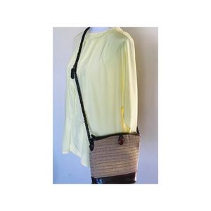 Liz Claiborne vintage crossbody bag woven natural